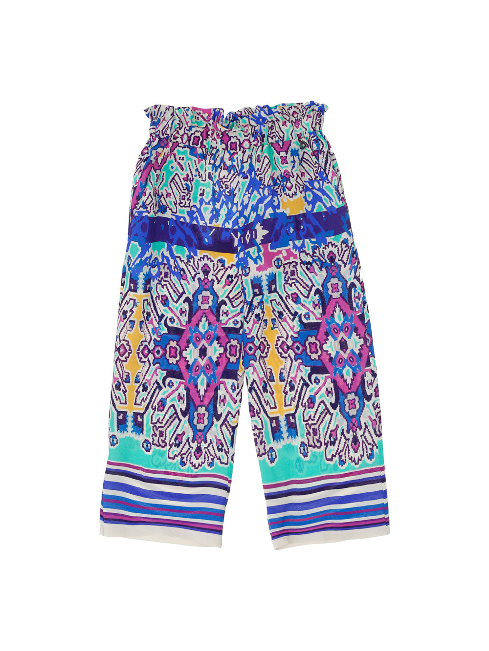 DIXIE patterned elastic cropped trousers