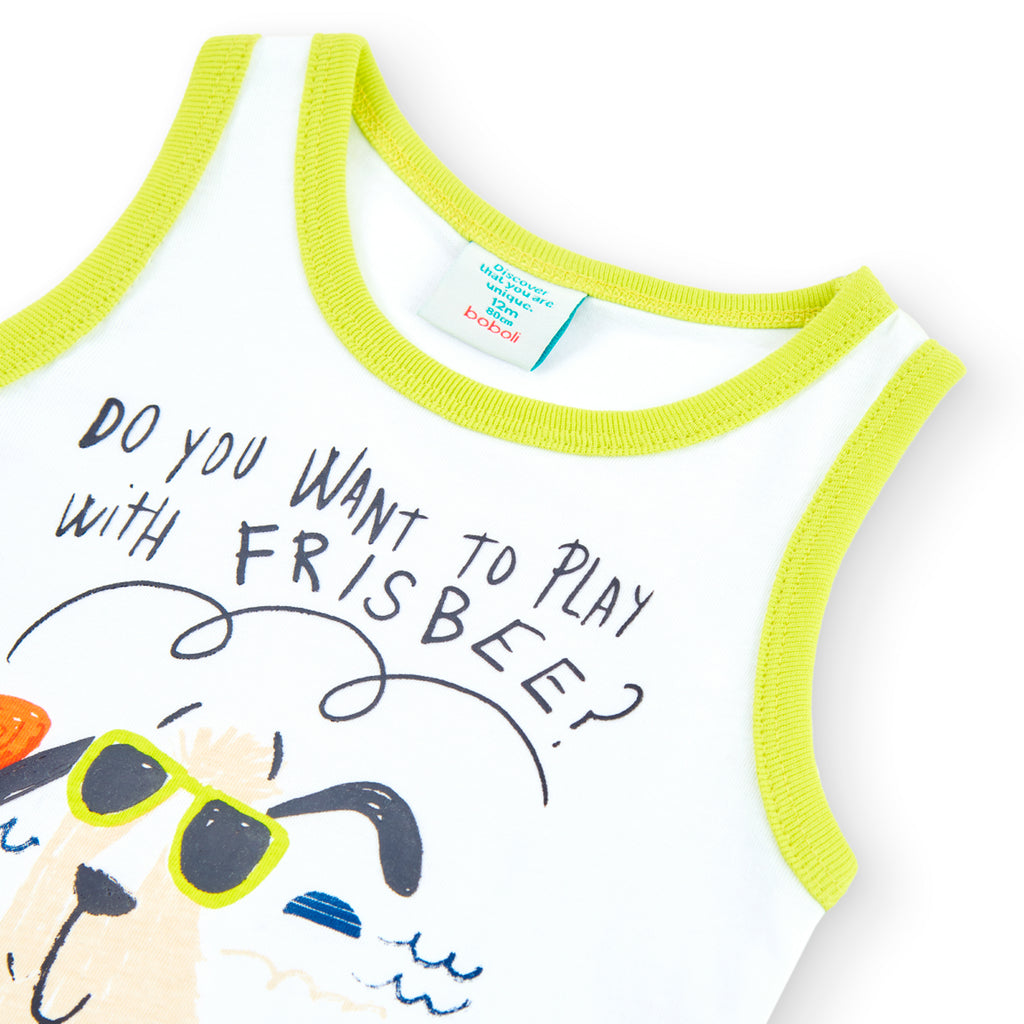 JERSEY T-SHIRT WITH BOBOLI BRACES
